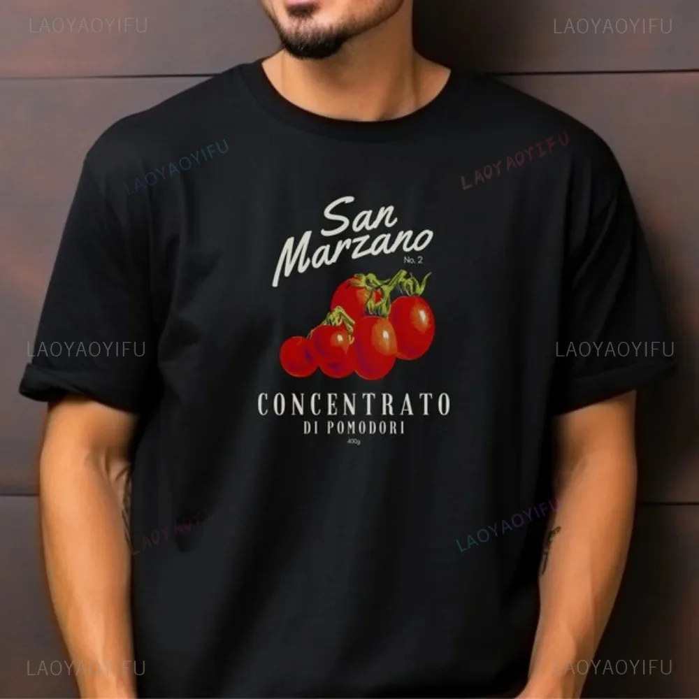 Camiseta de San Marzano para hombre y mujer, camisa de verano con estampado de fruta, estética Vintage