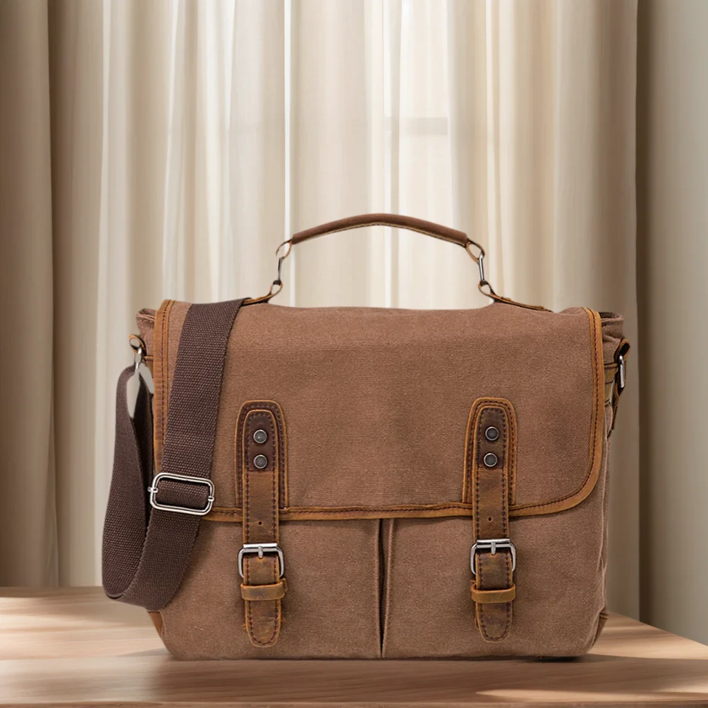 

Retro Minimalist Canvas Bag Large Capacity Durable Casual Trendy Briefcase Commuter-Friendly Versatile Shoulder Crossbody Tote