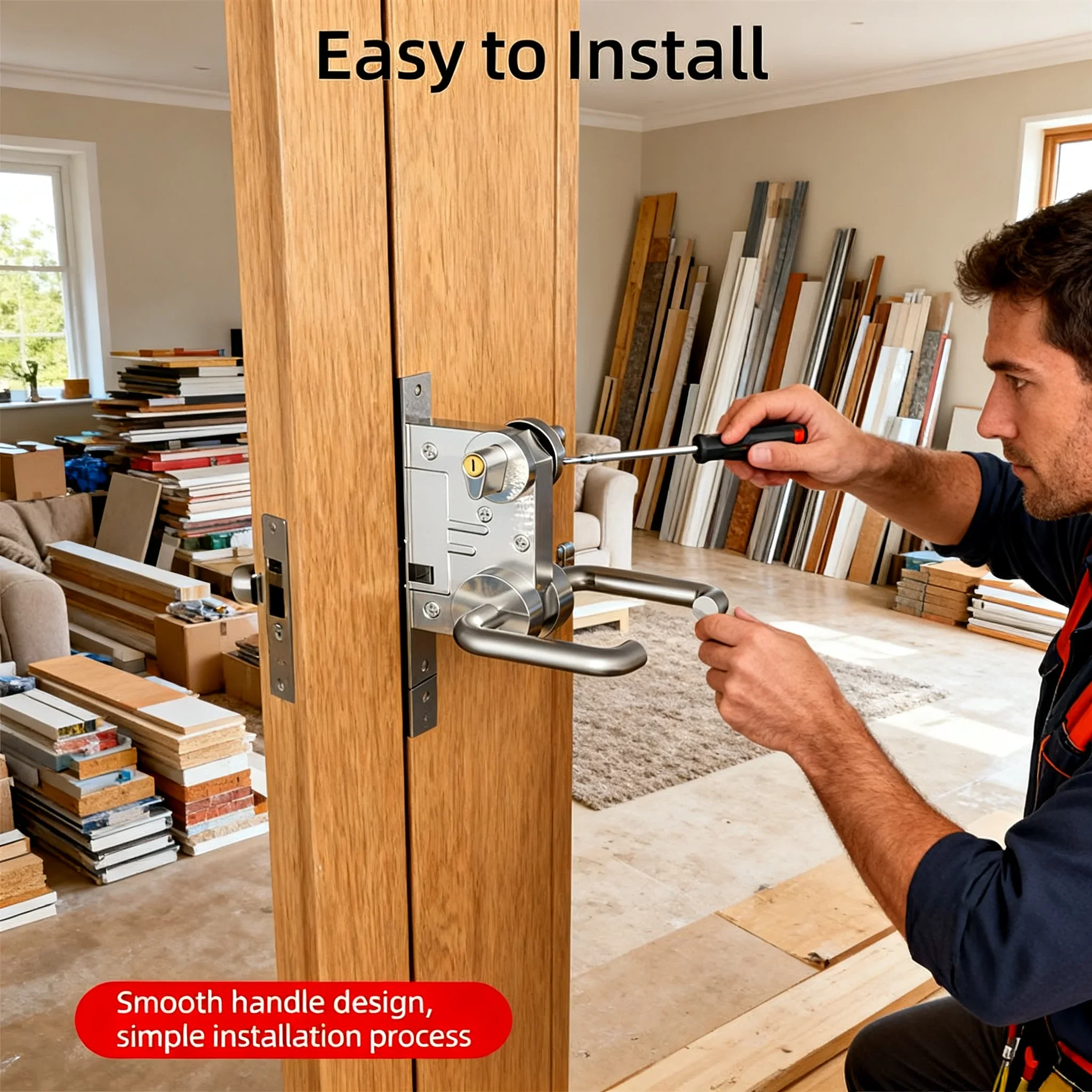 

Пожарный замок из нержавеющей стали, дверь для побега, дверь коридора, универсальный дверной замок, полный набор удобной установки, универсальный замок