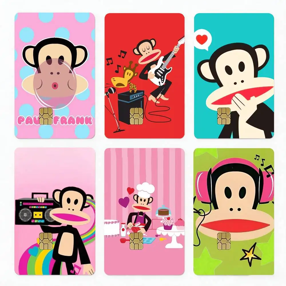 

Cute P-Paul Frank 4pcs 1Set Laser Holographic Sticker Skin Cover for Credit Bank Debit Card