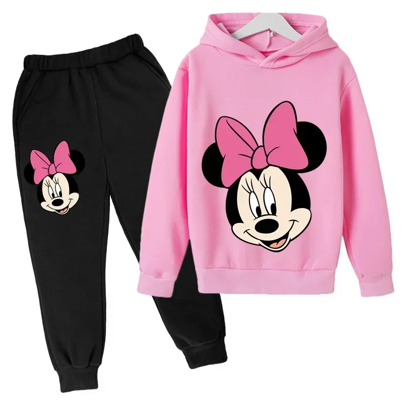 2024 Mickey Mouse Kleding Set Voor Babyjongen Met Herfst/Lente Nieuw Pak Minnie Mouse Peuter Kid Hoodies Set Baby Boy Kleding