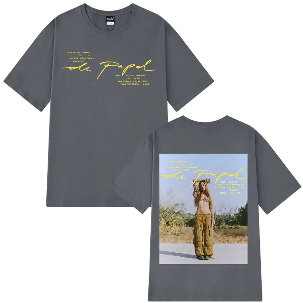 Tini Stoessel Merch تي شيرت Tini De Papel تي شيرت الرجال النساء موضة تي شيرتات قطن قصيرة الأكمام الهيب هوب فضفاض تي شيرت غير رسمي #4