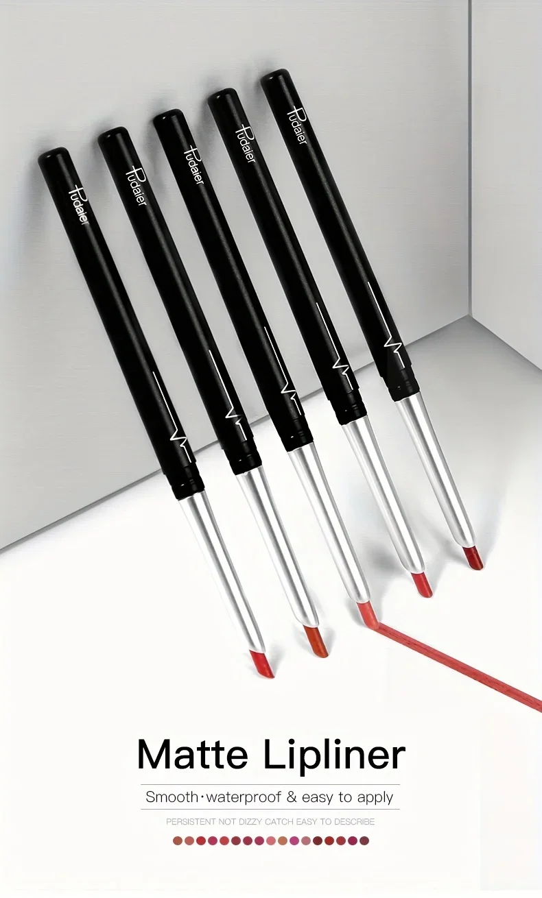 Crayon à lèvres mat imperméable longue durée, Contour rouge, rouge à lèvres teinte antiadhésive, maquillage hydratant pour les lèvres