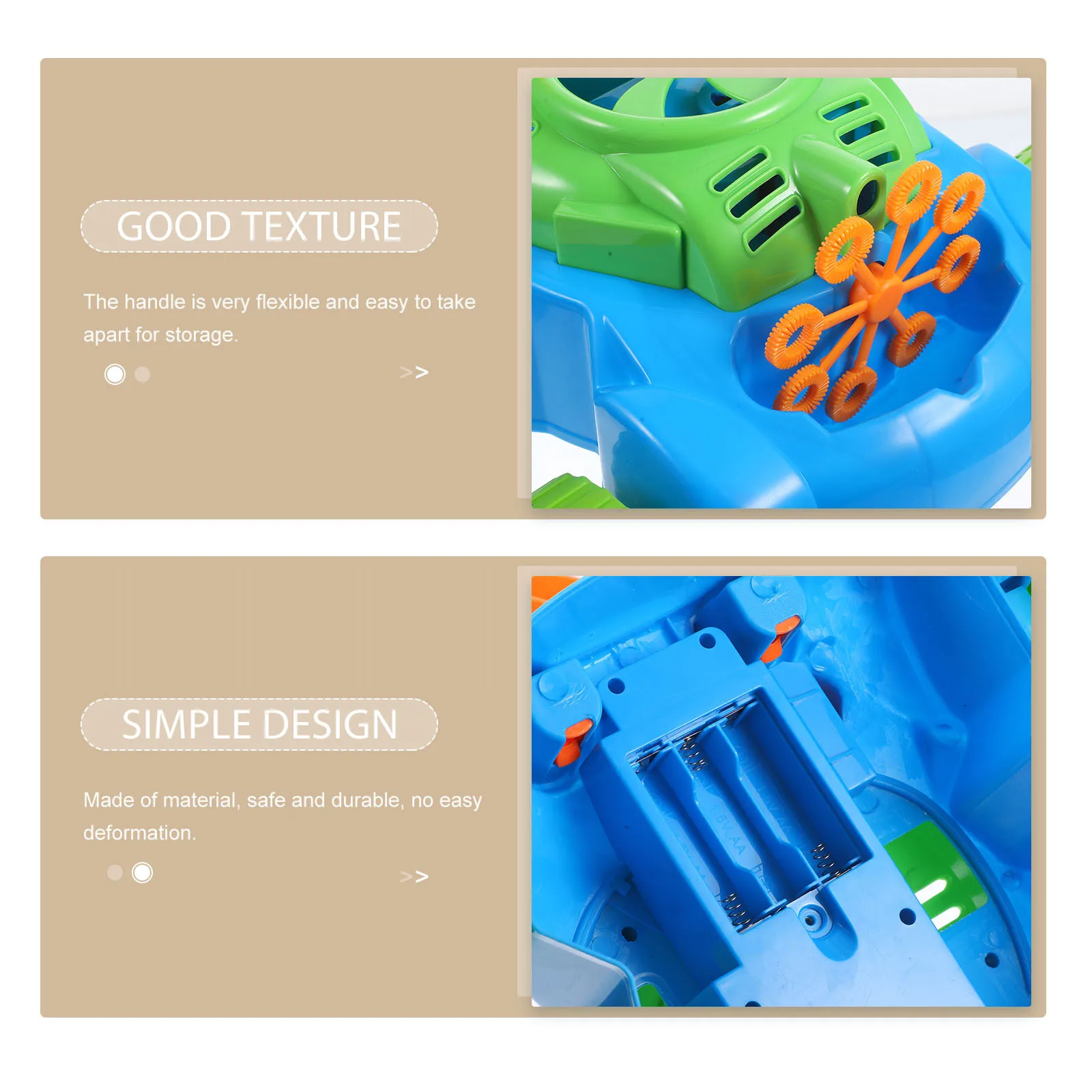 

1Pcs Bubble Mower Toddlers Automatic Blower Realistic Sounds Durable Safe Bright Color Easy Storage Outdoor Garden Play