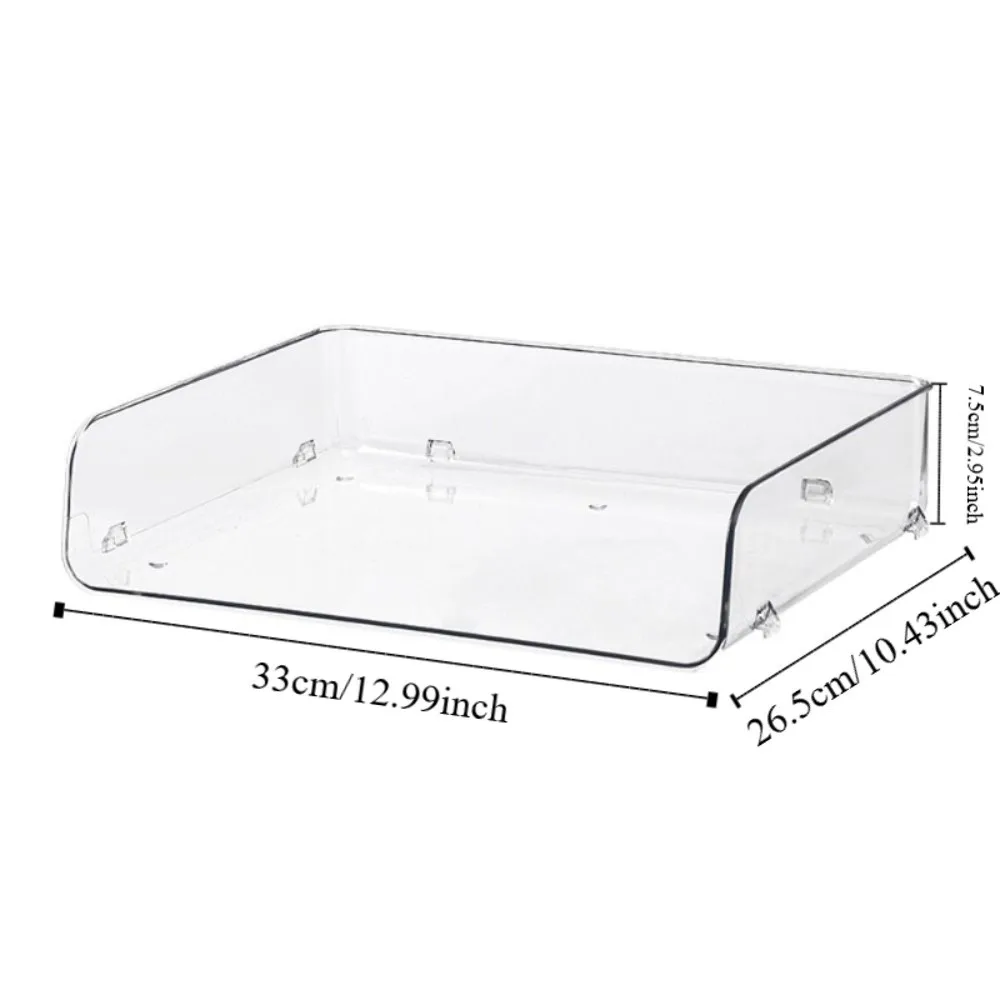 منظم سطح المكتب A4 ملف صينية تخزين رف كتب أوراق رف تكويم رف الملفات الاكريليك شفافة منظم الملفات استلام #6
