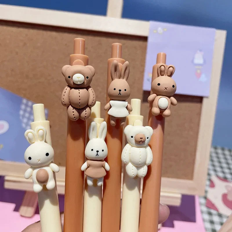 

6 шт. ручки-кролики, канцелярские принадлежности, милые канцелярские товары, офисные аксессуары, школьные принадлежности, ручки для школы, стираемая ручка «Снова в школу»