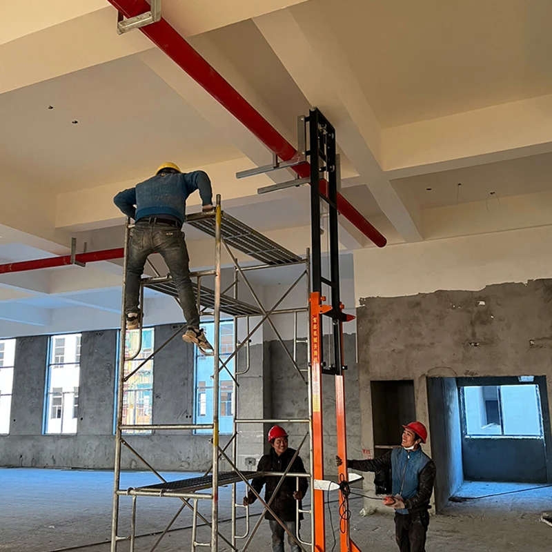 200kg Small Electric Lift Machine for Fire Pipe Installation Remote Control 10M Wire Rope Hoist Fire Pipe Lift Stacker