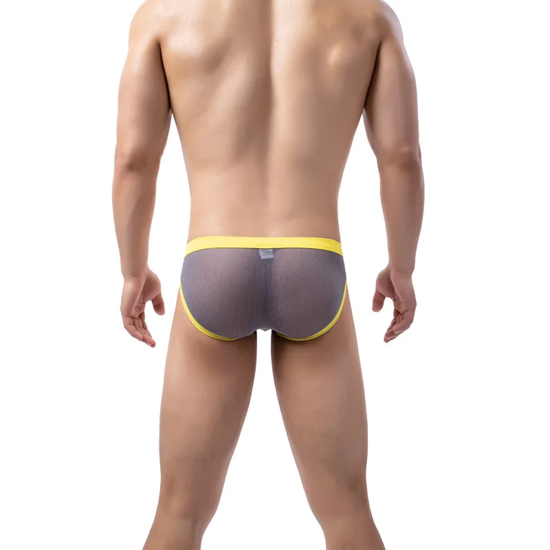 6PCS Sexy Men Underwear Transparent Briefs Shinning Mesh Hollow Breathable Low Rise Comfortable Sissy Panties Underpants