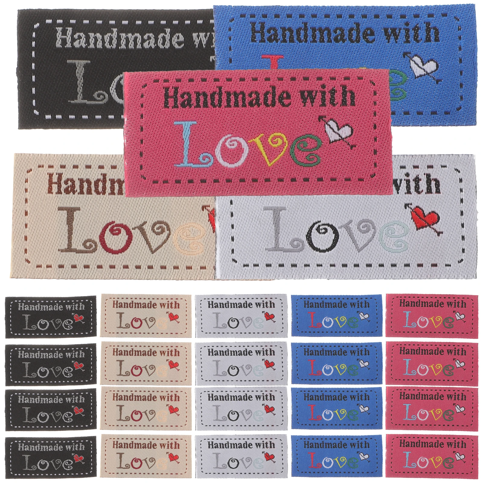 

100pcs Love Labels Handmade Sewing Tags Crochet Accessories Clothing DIY Projects Personalized Sewing Labels Personalized