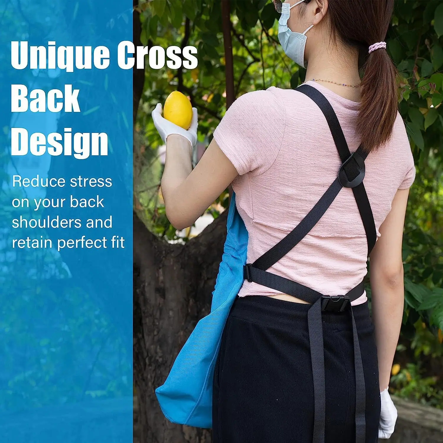 Harvesting Apron Backpack Tool Apron Quick Release Fruit Picking Outdoor Picking Big Pocket Apron Gardening Quick Release Bag