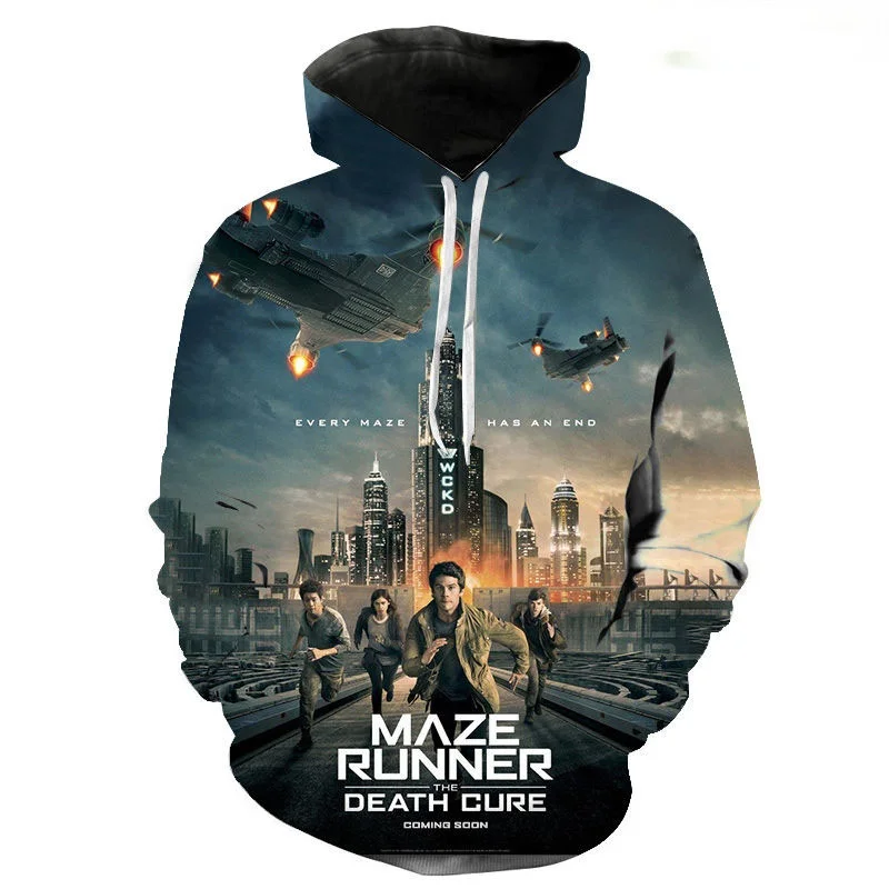 Sudaderas con capucha de The Maze Runner para hombres, mujeres y niños, sudaderas casuales, sudaderas con estampado 3D de la película The Maze Runner, sudaderas para niños y niñas