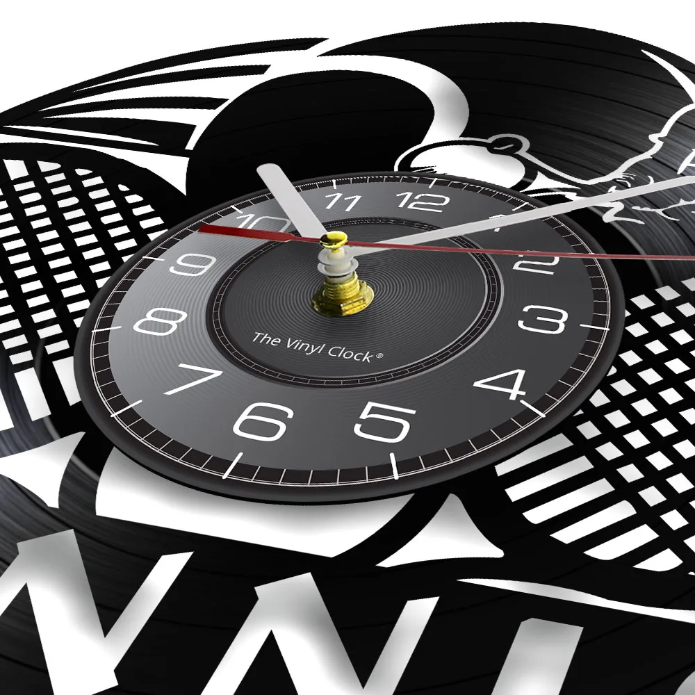 Tennis Logo Racket Court Ball Decor Wall Clock Tournament Tennis Match Grand Slam Vinyl Record Wall Clock Tennis Players Gift