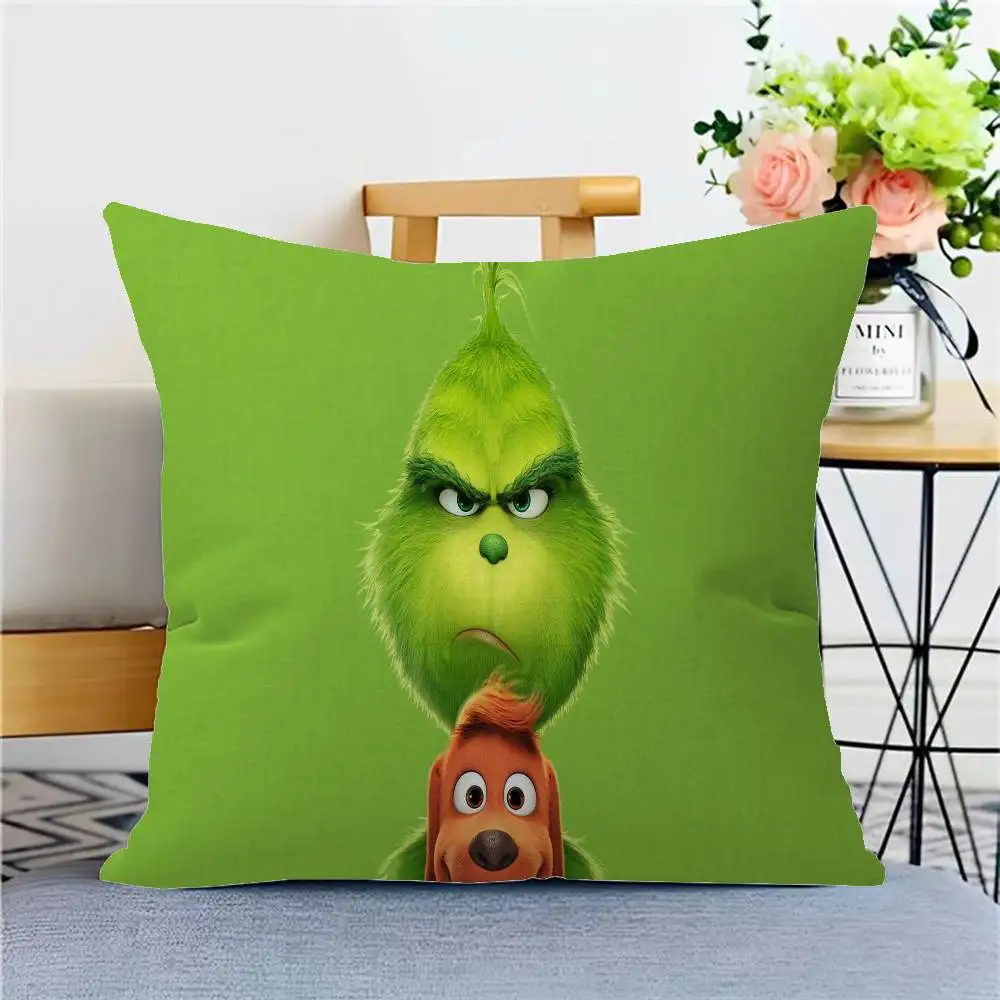 Cartoon T-The G-Grinch Cushion Cover Decorative Pillow Sofa Home Decor case pillow cases
