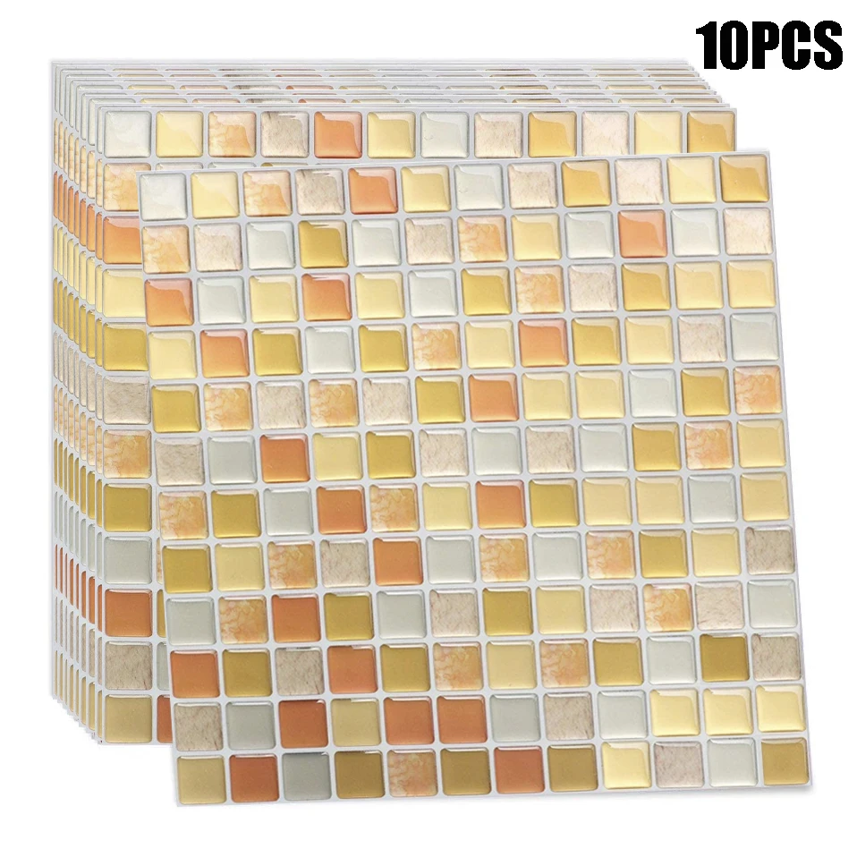

Mosaic Tile Sticker Perfect for Kitchen Washroom Toilet DIY Remodeling Heat Resistant Waterproof Tiles 3D Stickers Wall Decor