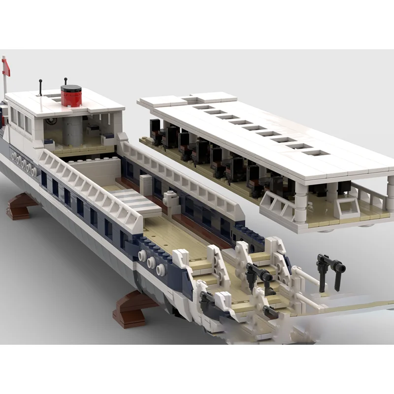 Model okrętu wojennego Moc Klocki konstrukcyjne Modularny model okrętu wojennego klasy krążowniczej Technologiczne klocki Świąteczne zabawki DIY Prezenty konstrukcyjne