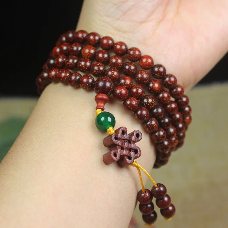 

Zambian with lotus pendants, similar to Indian small-leaf rosewood prayer , women's bracelet, 108 beads