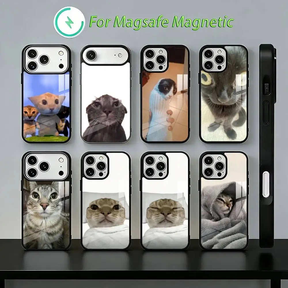 

Funny Cat C-Cute Phone Case For iPhone17,16,15,14,13,12,11,Plus,Pro,Max For Magsafe Wireless Charging