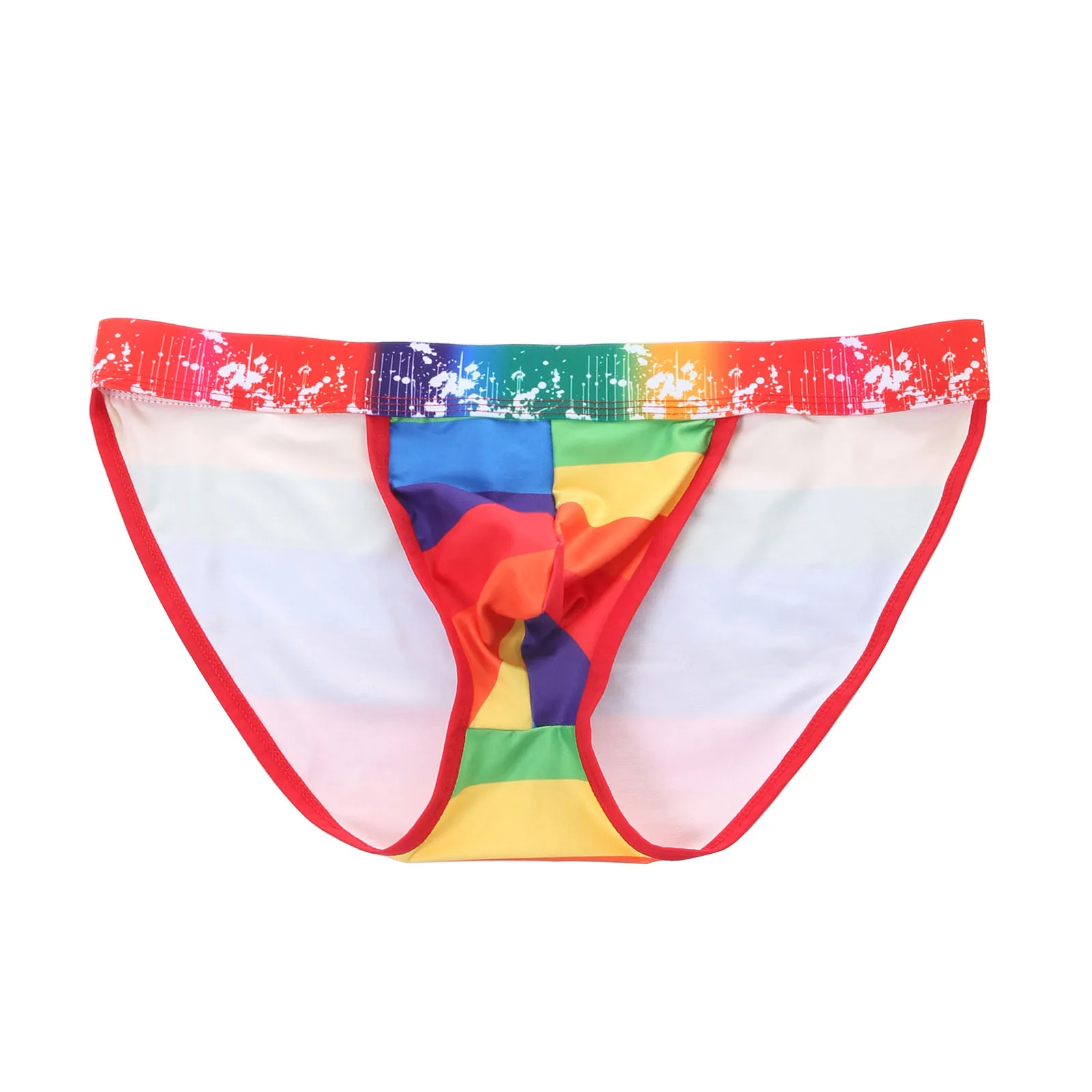 

Men's Panties with Wide Waistband Sports Fitness Underpants High-Cut Breathable Briefs Rainbow Colors 3D Digital Printed Linger