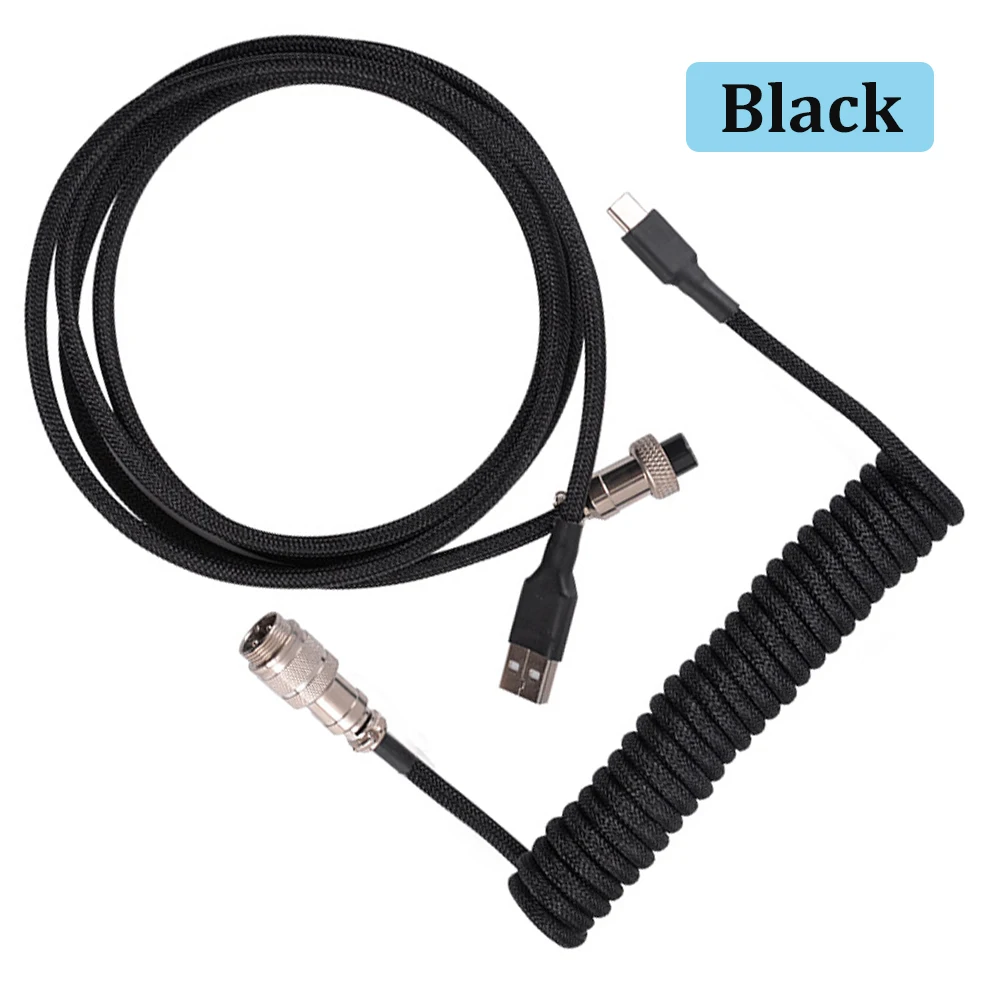 

Type C Mechanical Keyboard Coiled Cable USB Keyboard Wire Mechanical Keyboard Aviator Desktop Computer Aviation Connector