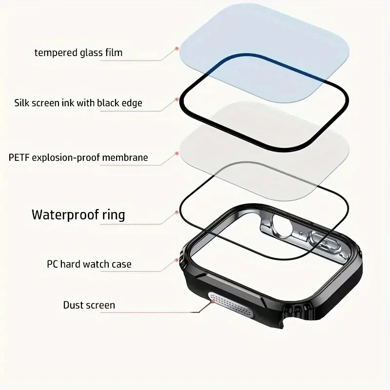 Etui na zegarek Apple 45mm 41mm 40mm 44mm HD ochronne szkło hartowane na ekran twarde etui ochronne iWatch Serie 9 8 7 6 5 4 se