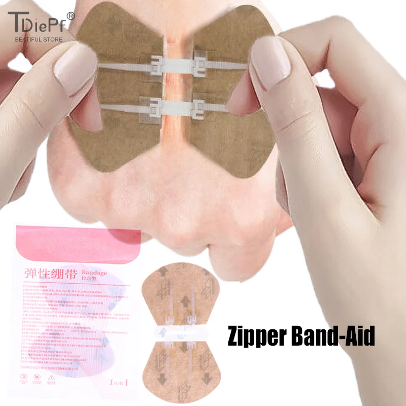 

2Pc Zipper Band-Aid Tie Wound Closure Patch Zipper Band-Aid Wound Fast Suture Outdoor Portable Hemostatic Patches First Aid Tool