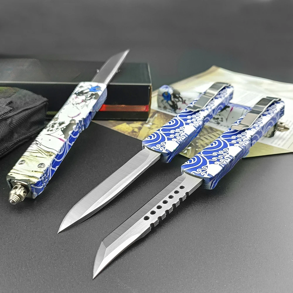 UT Geisha Hunting Pocket Folding Knife T6 Aluminum Handle D2 Steel Blade Survival Self Defense Camping Outdoor Knives EDC