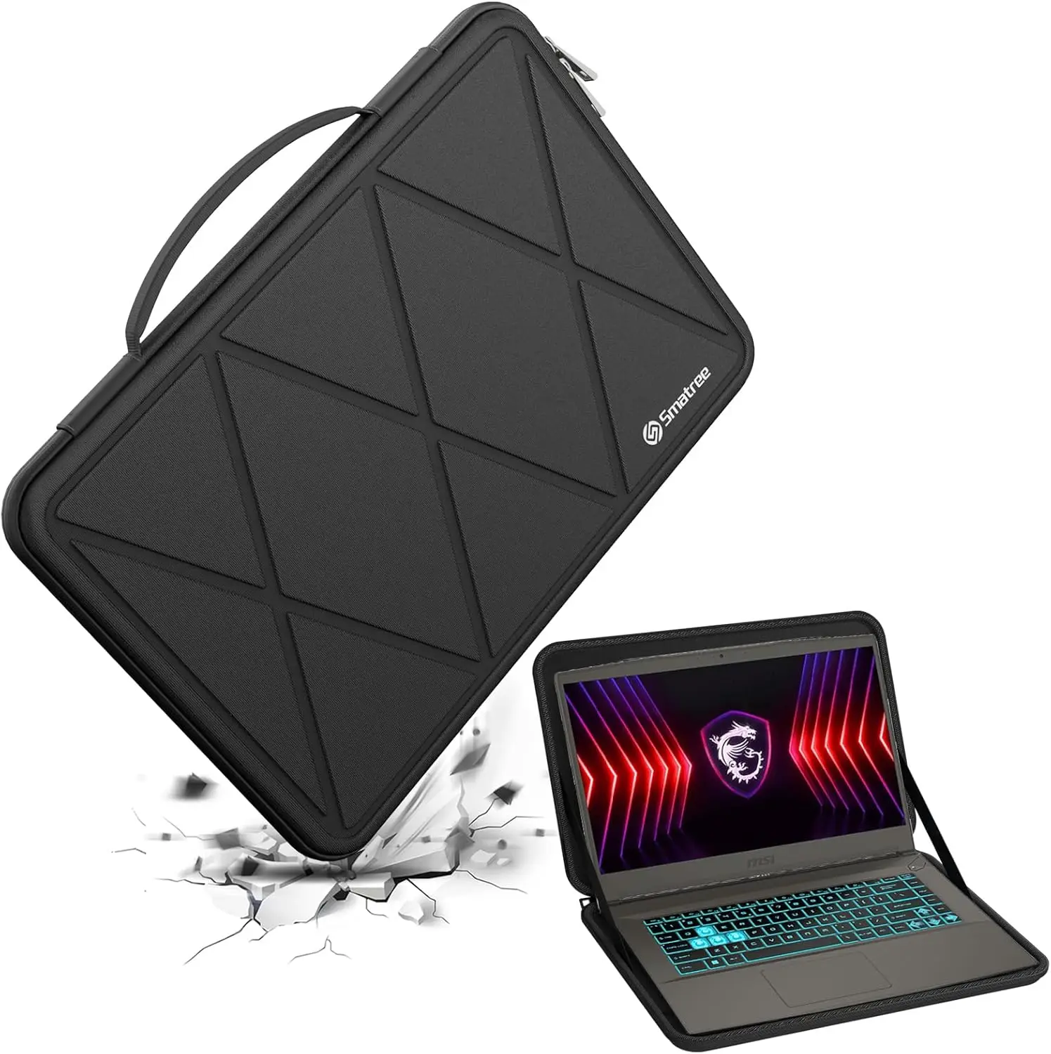15-16 inch Laptop Hard Case, 15.6 inch Waterproof Shockproof Computer Bag Compatible with MSI Thin A15 AI B8V/Thin15/Thin A15