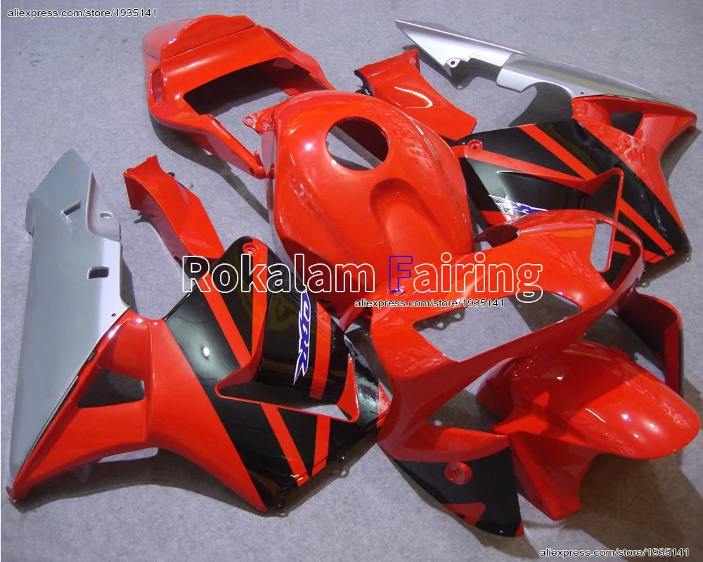 

Для Honda CBR600RR F5 2003-2004 CBR 600RR 03-04 красный/черный/серебристый корпус, рабочие обтекатели мотоцикла (литье под давлением)