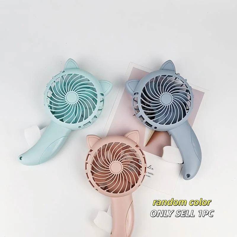 Portable Hand Pressure Fan Without Battery Household， Handheld Fan Cat Cartoon Fan - Cooling Fan Hand Press Fan Toy
