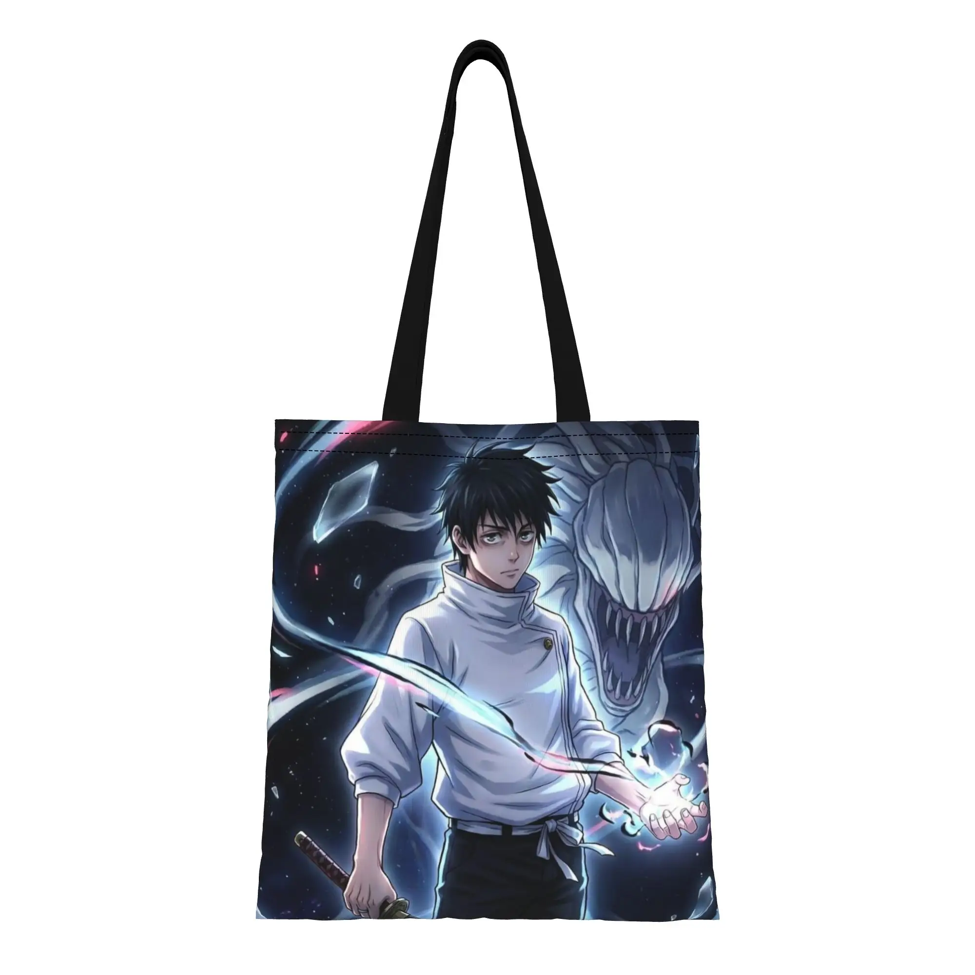 

Сезон «Снова в школу»: Холщовая сумка-тоут Yuta Okkotsu (3) Jujutsu Kaisen, идеально подходит для путешествий, женская сумка с верхней ручкой