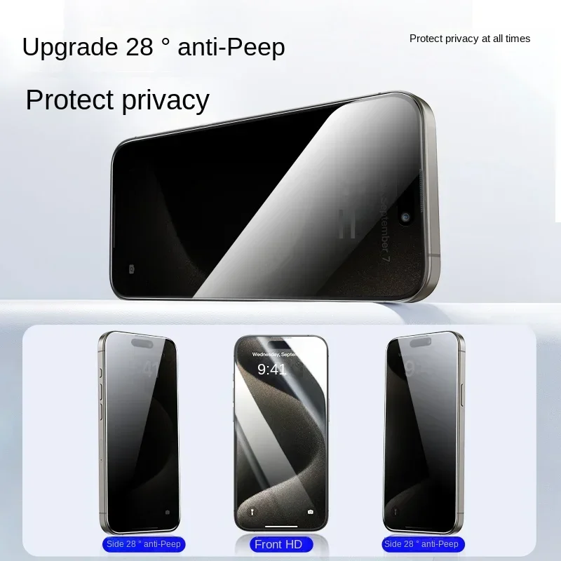 2Pcs Screen Protector for iPhone 15 Pro Plus  for iPhone 15 14 13 Pro Max Glass Anti Spy Full Tempered Glass Protection