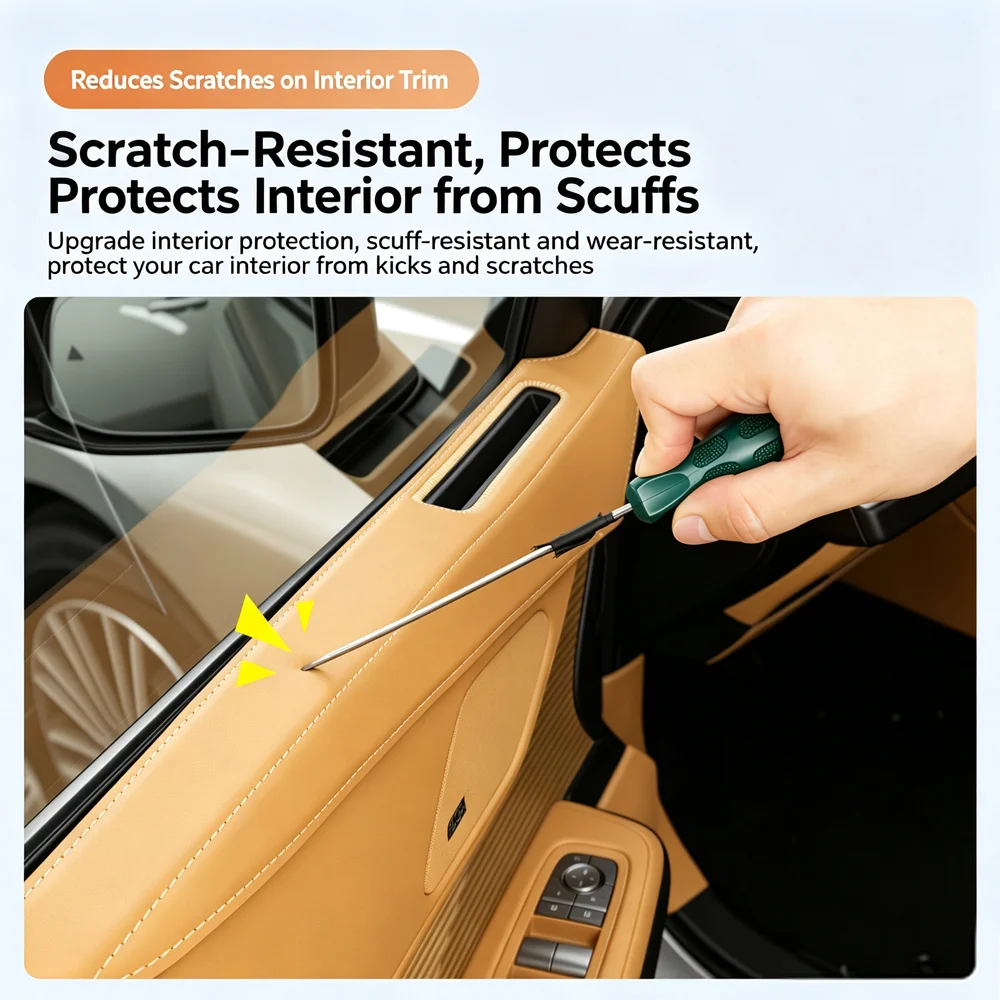 For Lexus ES 2026-2028 Black Brown Cyan Anti-Scratch Door Frame Decor Pad Interior Door Panel Protection Pad 4Pcs Car Accessorie