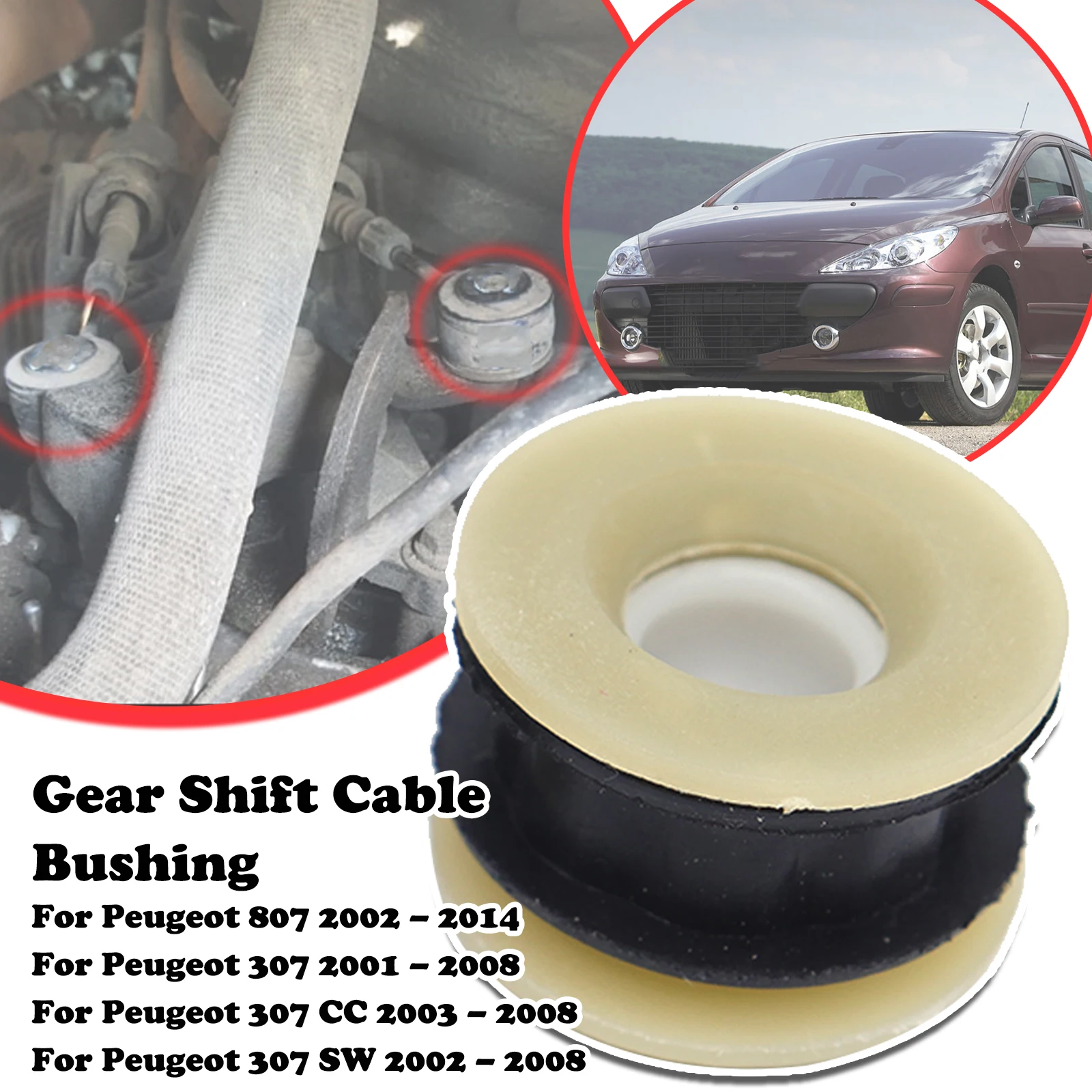 Manual Gear Shift Selector Lever Linkage Cable Shifter Bushing 2444HG 1064757 1401177180 For Peugeot 807 307 / 307 CC / 307 SW