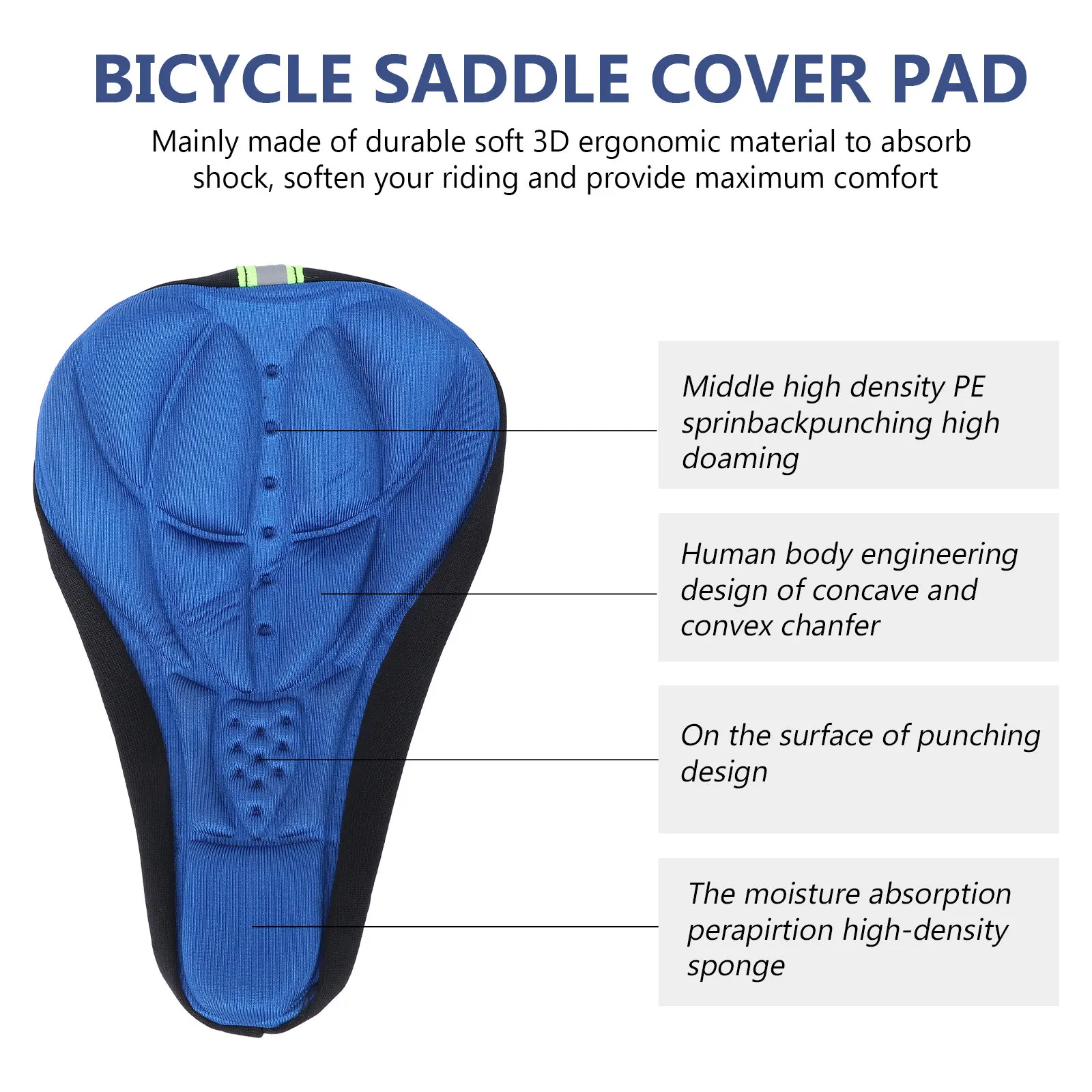 Bike Seat Cover 3D Gel Saddle Cushion Breathable Non Slip Shock Absorbing Pad for Road Mountain Bikes - view 6