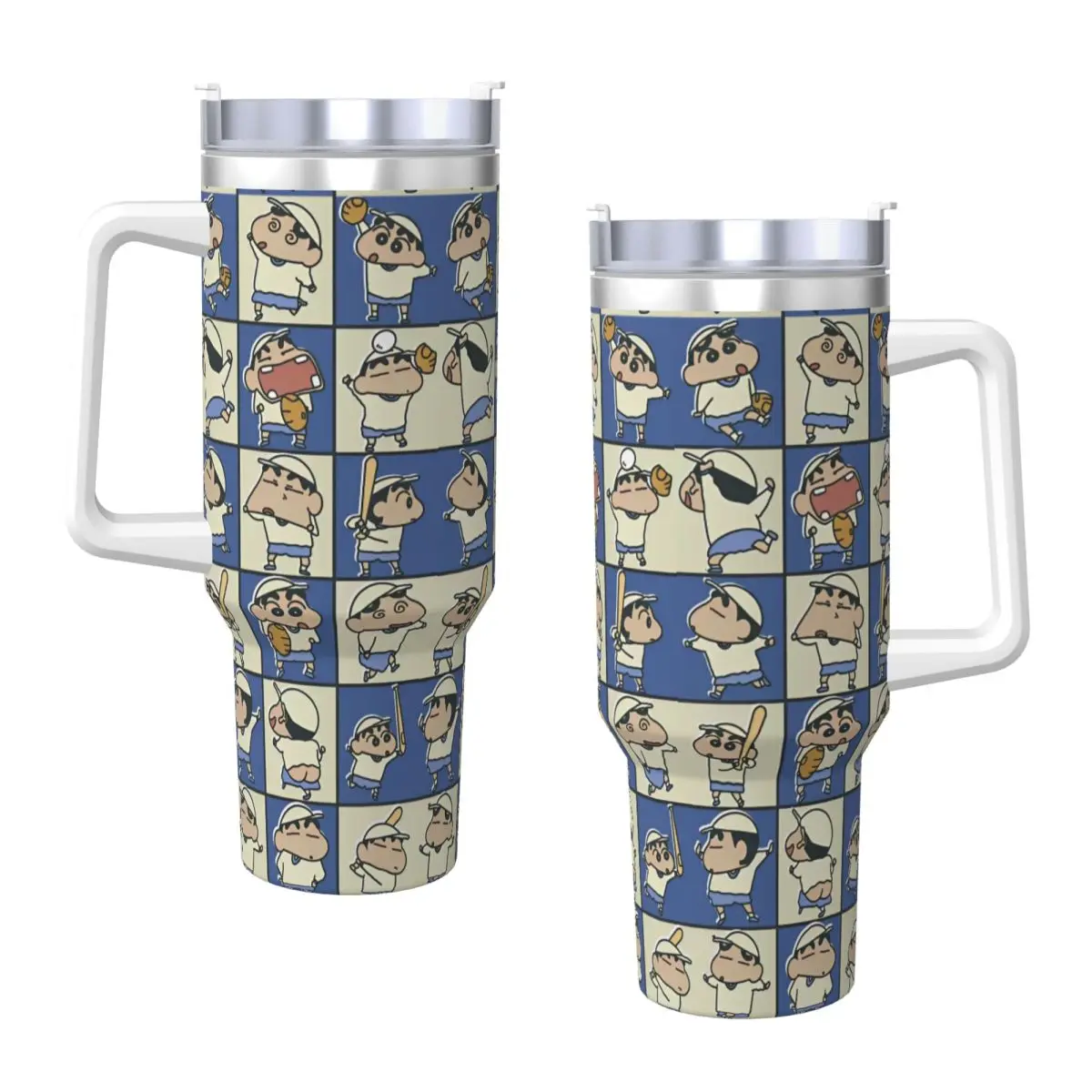 

Crayon Shin-chan Stainless Steel Tumbler Funny Cartoon Camping Thermal Cups With Straws and Lid Large Capacity Car Mugs Bottle
