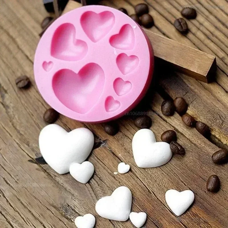 DIY Colored Heart Sweetheart Chocolate Candy Heart Silicone Gummy Mold Cake Decoration Baking Accessories Tools Kitchen Supplies