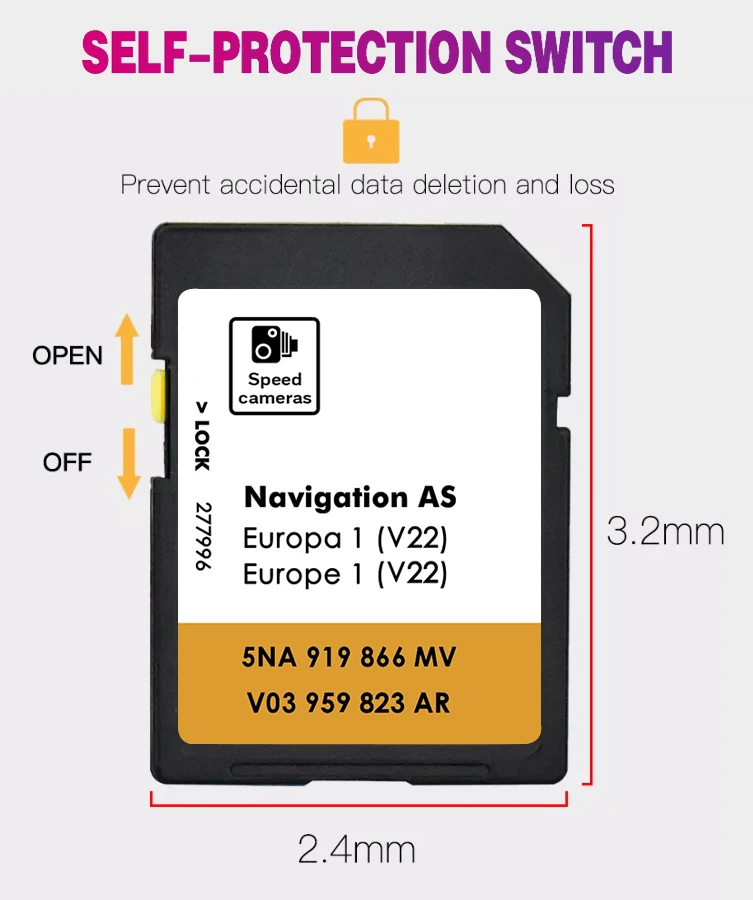 SD GPS 지도 카드 네비게이션 유럽 2025 자동차 Navi for VW AS V21 Sat Nav 32GB MIB2 5NA 919 866 MU 무료 배송