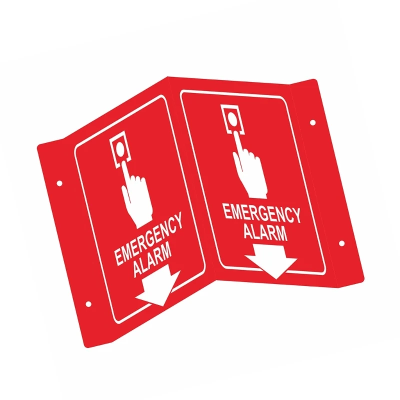 Acrylic Wall Mounted Safety Sign, V Shaped Angled Panel Display with Screw Hardware for Office Hallway Guidance Use D2RC