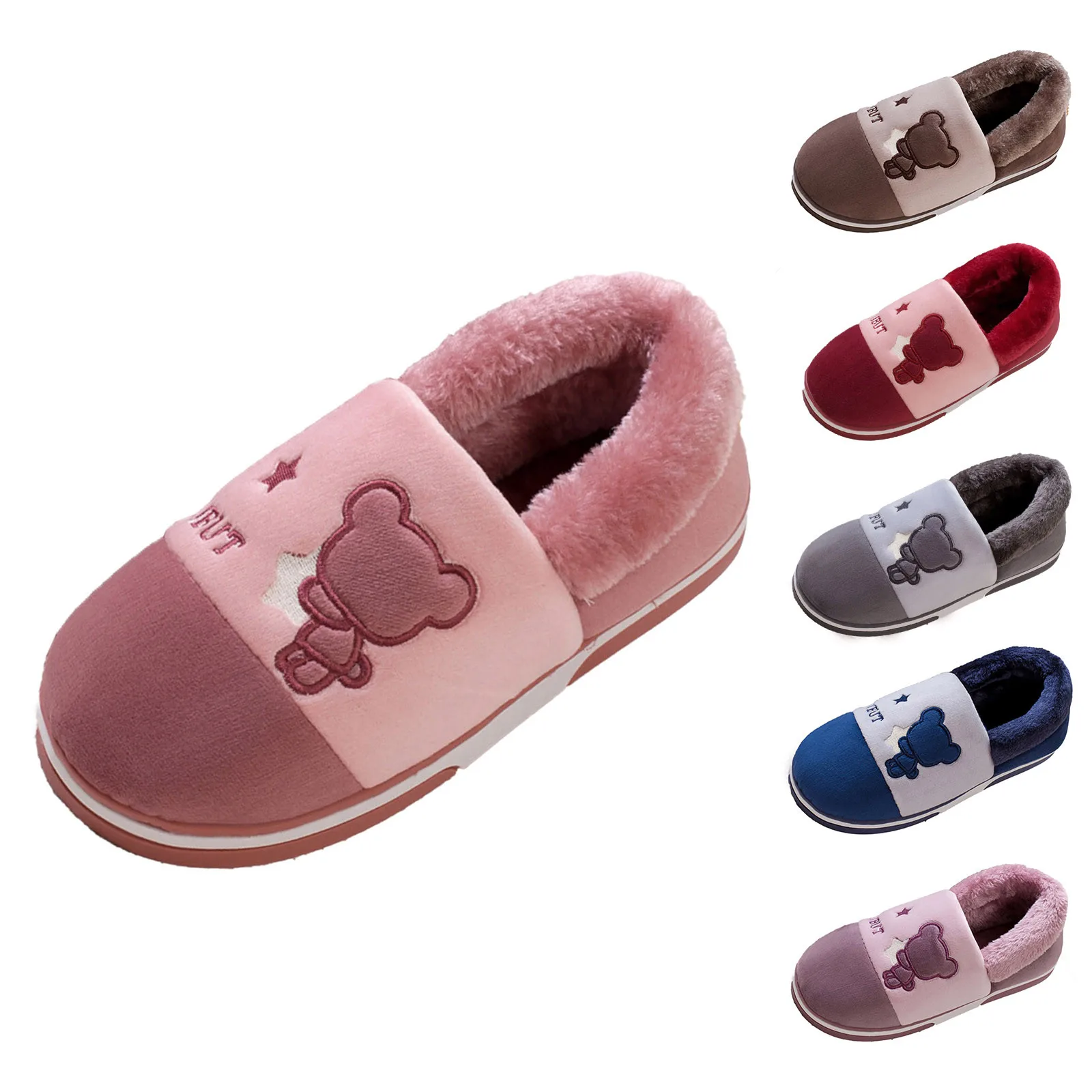 Cotton Slippers Women Winter Package With Indoor Home Thick Bottom Padded Warm Couple Indoor Slippers For Women 2024