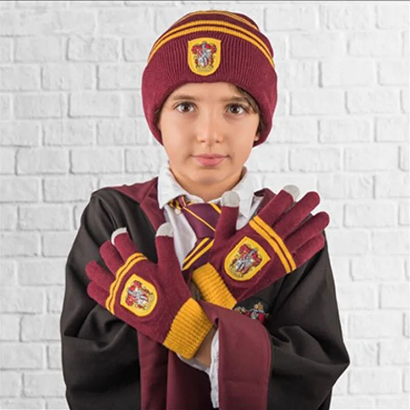 Magic School Gryffindor Cosplay Strickmütze – warme fliegende Mütze für Herbst und Winter, trendige Unisex-Accessoires und Weihnachtsgeschenk