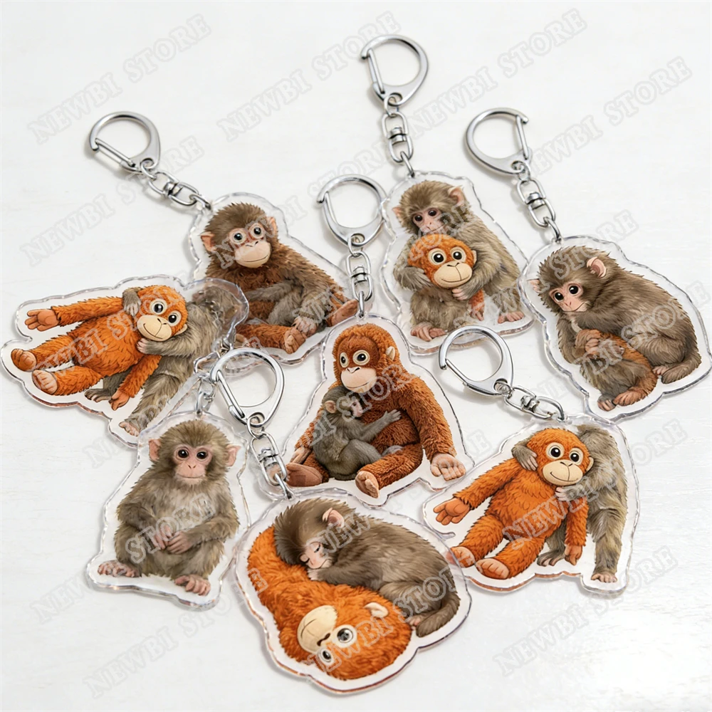Cute Hot Japan Baby Punch The Monkey Meme Keychains for Accessories Ichikawa City Zoo Animal Keyrings Jewelry Fans Friends Gifts