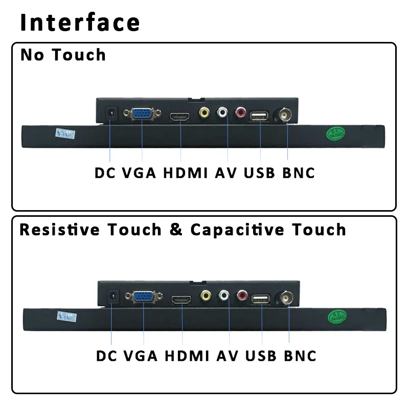 

1000 Nits Open Frame Monitor 10.1 Inch Outdoor Use Sunlight Capacitive Touch Industrial Lcd Display with AV BNC VGA HDMI USB