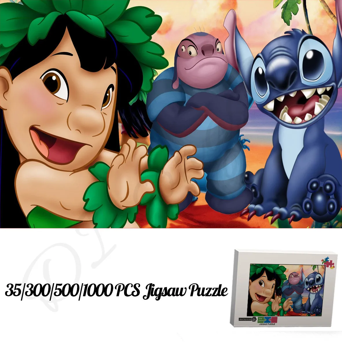 Lilo & Stitch Puzzles for Kids and Adults Disney Classic Cartoon Animation 35 300 500 1000 Pieces of Wooden Jigsaw Puzzles Toys