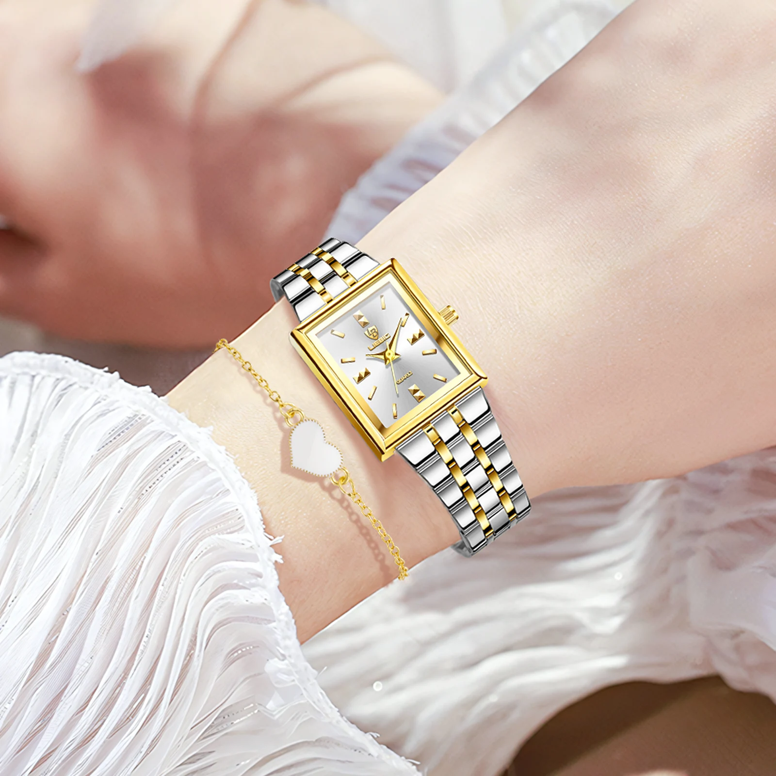 LIEBIG Luxury Elegant Simple Quartz Wristwatches and Bracelet Fashion Women\'s Watch Stainless Steel Strap Time Watch Reloj Mujer