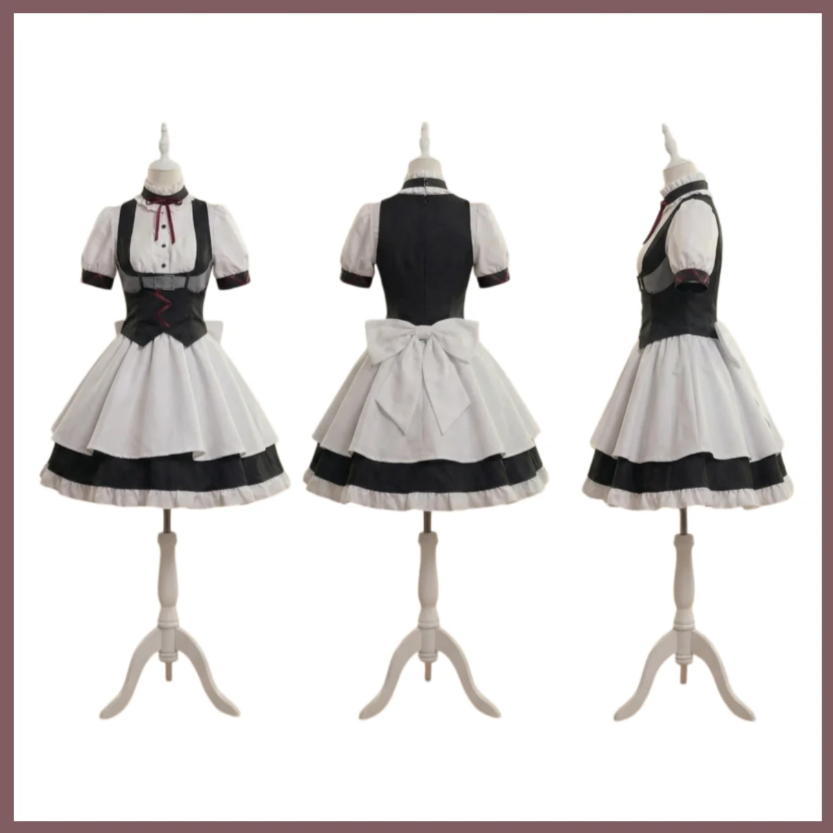 Game Steins Gate Akiha Rumiho Faris Nyan-Nyan Cosplay Costume Maid Dress Lolita Skirt Pink Wig Woman Cute Birthday Party Suit view 2