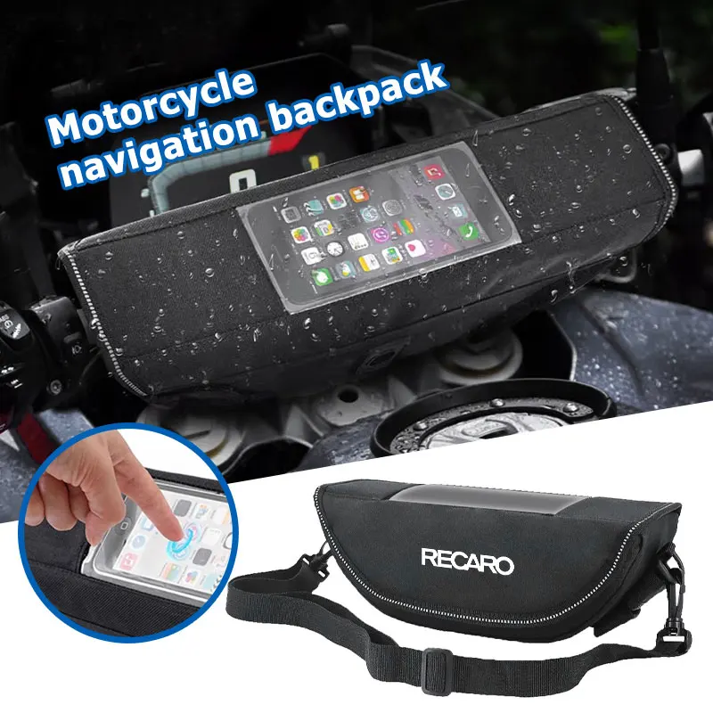 Motorcycle Waterproof Fuel Tank Phone Bag Navigation Backpack For Recaro