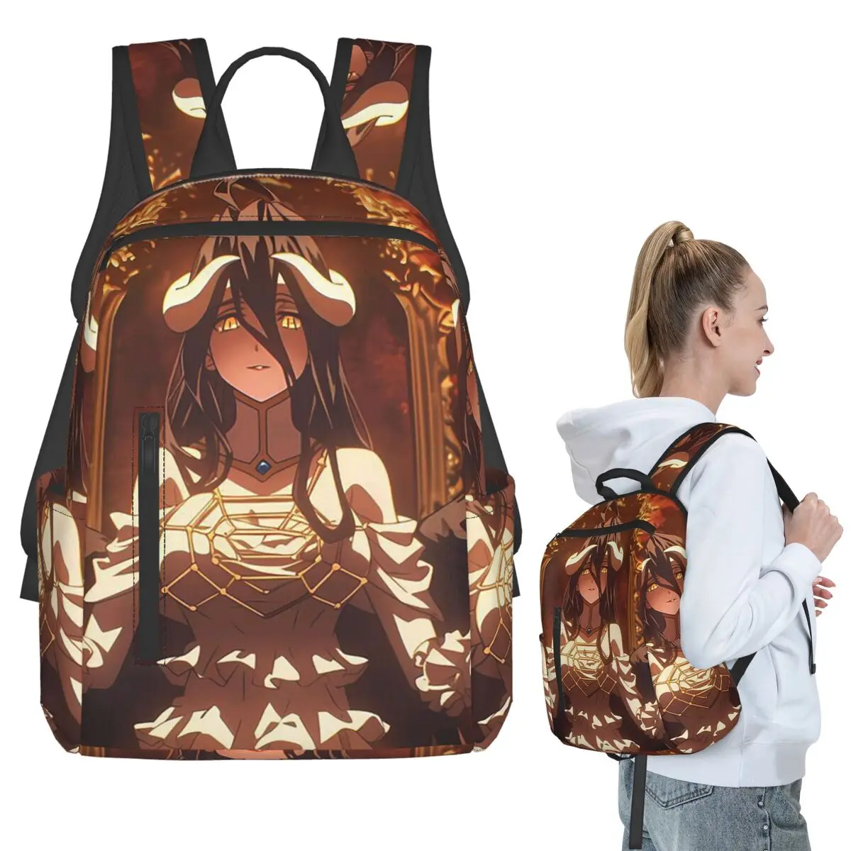 

Рюкзак Adventure Anime Albedo Overlord для студентов, школьников, мальчиков и девочек, сумка для книг, школьная сумка для детей, сумки через плечо для ноутбуков для мужчин и женщин