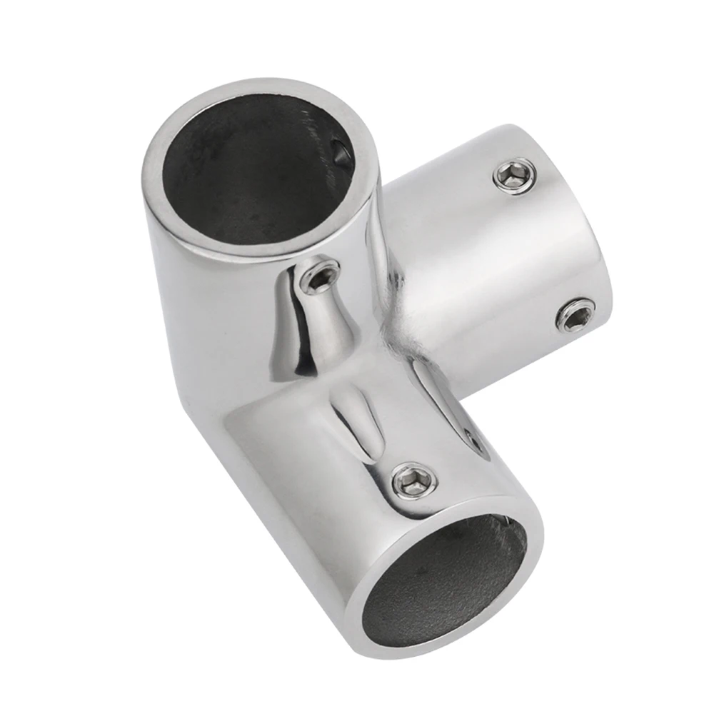 Boat 90° 3 Way Corner Elbow 25mm High-Quality Stainless Steel Marine Tee Rail Fittings Marine Hardware Boat Accessories