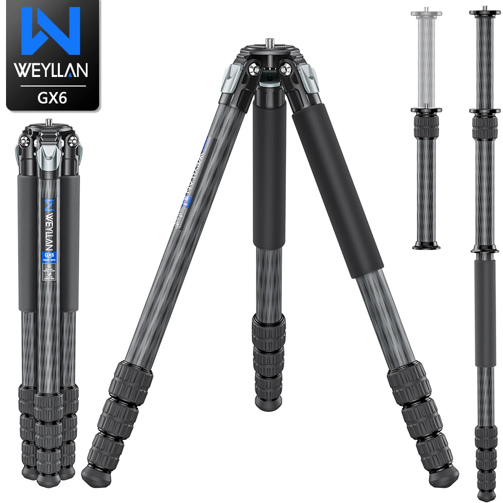 WEYLLAN GX6 штатив из углеродного волокна 1,75 м складная дорожная подставка штатив для съемки камеры для видеокамеры телеобъектив максимальная нагрузка 20 кг