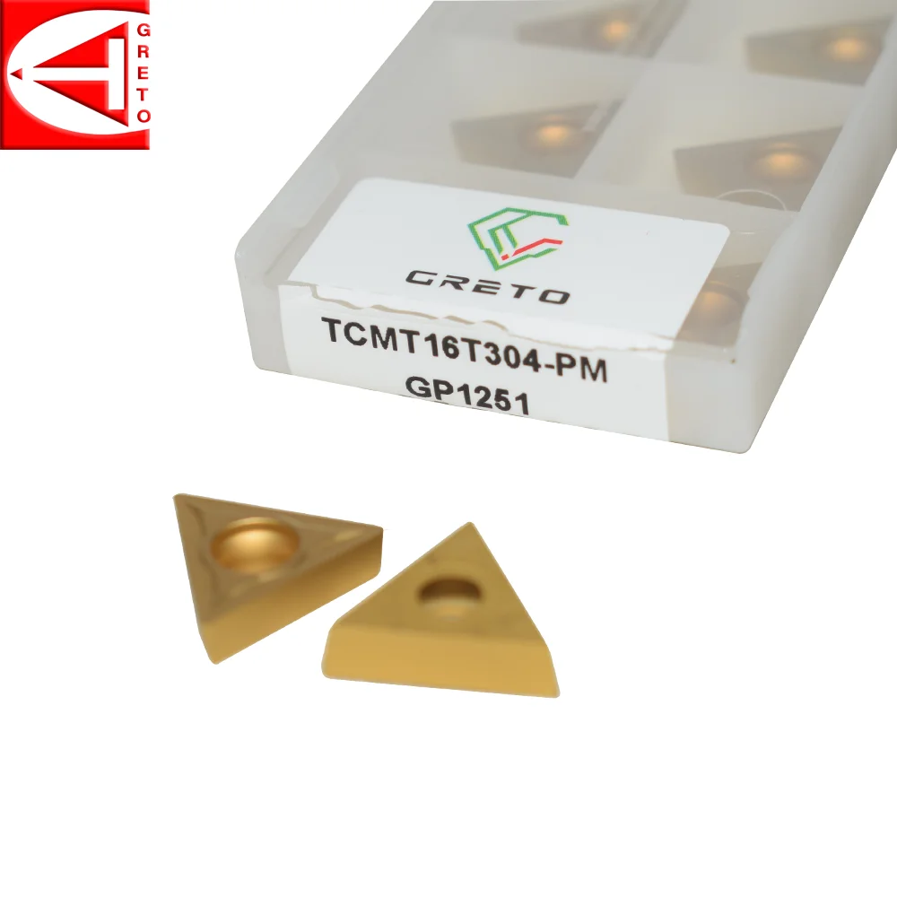 GRETO TCMT16 T304-PM GP1251 Cemented Carbide Tools for Cnc Tips Turning Inserts TCMT 16T304-PM TCMT16T304-PM